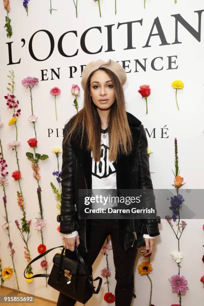 Danielle Peazer attends L'OCCITANE launch party at their flagship store on 74-76 Regent street on February 8, 2018 in London, England.