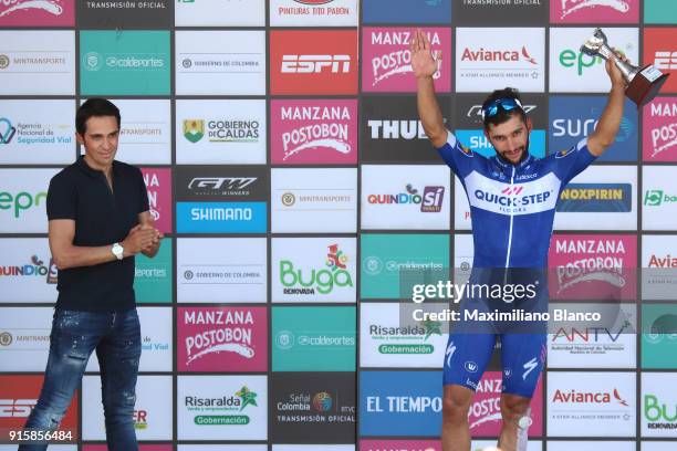 1st Colombia Oro y Paz 2018 / Stage 3 Podium / Fernando Gaviria Rendon Celebration / Alberto CONTADOR / Trophy / Palmira - Buga /