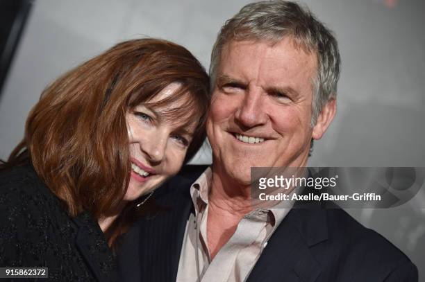 Actors Colette Kilroy and Jamey Sheridan attend the premiere of 'The 15:17 To Paris' at Warner Bros. Studios on February 5, 2018 in Burbank,...