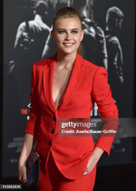 Actress Jeanne Goursaud attends the premiere of 'The 15:17 To Paris' at Warner Bros. Studios on February 5, 2018 in Burbank, California.