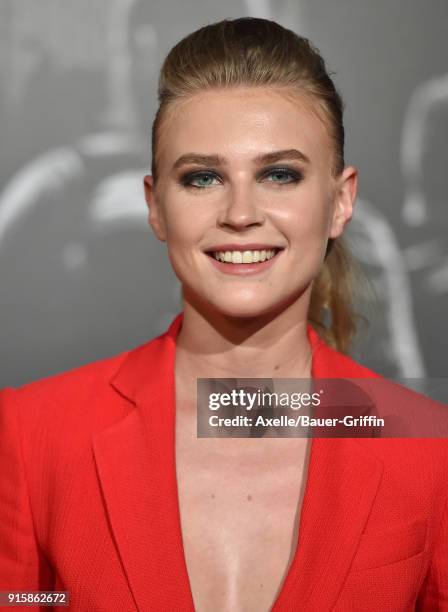 Actress Jeanne Goursaud attends the premiere of 'The 15:17 To Paris' at Warner Bros. Studios on February 5, 2018 in Burbank, California.