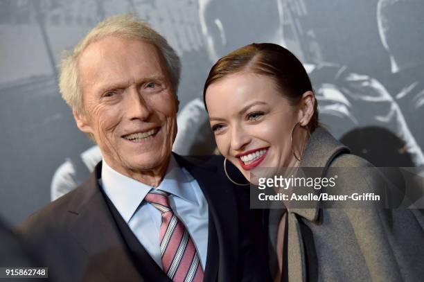 Director Clint Eastwood and daughter Francesca Eastwood attend the premiere of 'The 15:17 To Paris' at Warner Bros. Studios on February 5, 2018 in...