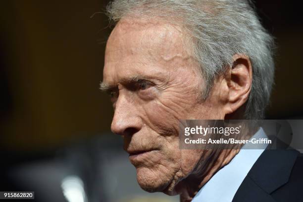 Director Clint Eastwood attends the premiere of 'The 15:17 To Paris' at Warner Bros. Studios on February 5, 2018 in Burbank, California.