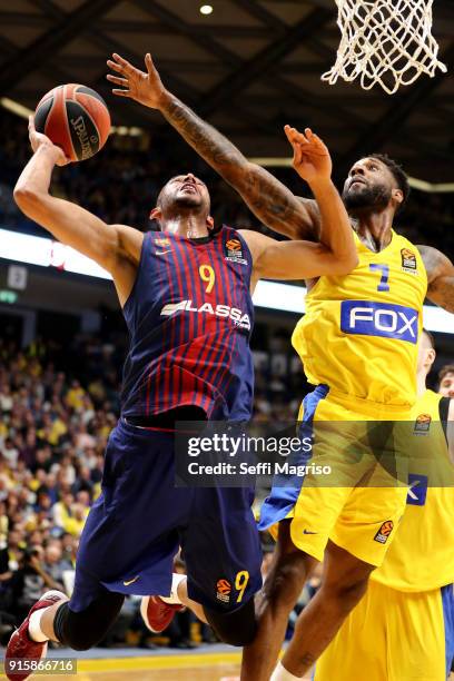 Adam Hanga, #9 of FC Barcelona Lassa in action during the 2017/2018 Turkish Airlines EuroLeague Regular Season Round 22 game between Maccabi Fox Tel...