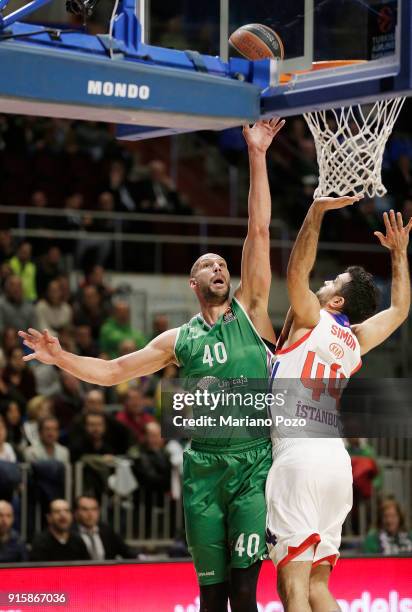 James Augustine, #40 of Unicaja Malaga in action during the 2017/2018 Turkish Airlines EuroLeague Regular Season game between Unicaja Malaga and...