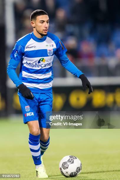 Younes Namli of PEC Zwolle during the Dutch Eredivisie match between PEC Zwolle and sc Heerenveen at the MAC3Park stadium on February 06, 2018 in...