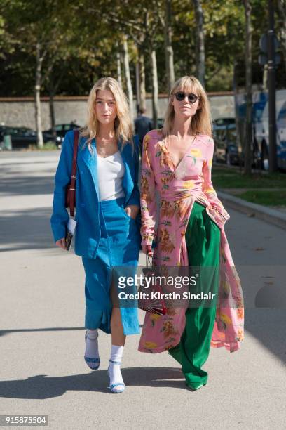 Fashion stylist at Eurowoman Magazine Emili Sindlev wears a Nina Ricci jacket and skirt, Tabitha Simmons shoes and Celine earrings with Fashion...