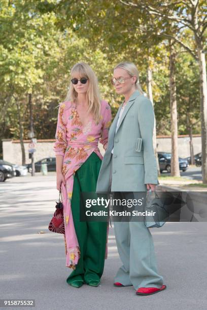Fashion Editor at Costume Magazine Jeanette Friis Madsen wears a Ganni dress, H&M trousers, Balenciaga shoes, Orgreen sunglasses and Les Petits...