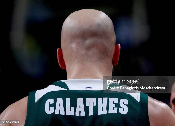 Nick Calathes, #33 of Panathinaikos Superfoods Athens react during the 2017/2018 Turkish Airlines EuroLeague Regular Season Round 22 game between...