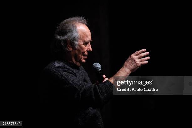 Spanish singer Joan Manuel Serrat presents 'Mediterraneo Da Capo' tour at 'Circulo de Bellas Artes' on February 8, 2018 in Madrid, Spain.