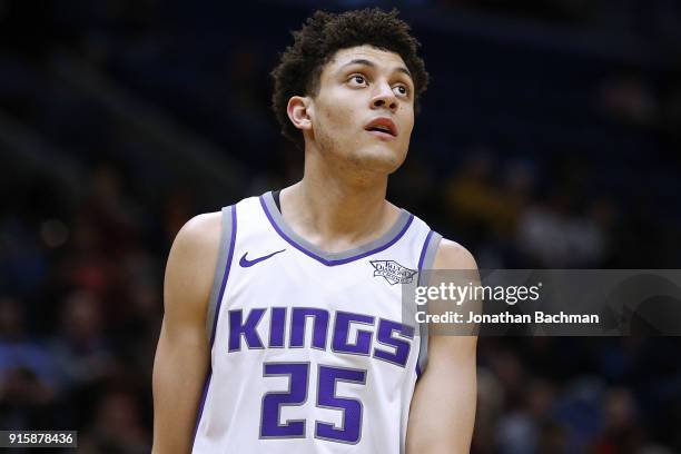 Justin Jackson of the Sacramento Kings reacts during the first half against the New Orleans Pelicans at the Smoothie King Center on January 30, 2018...