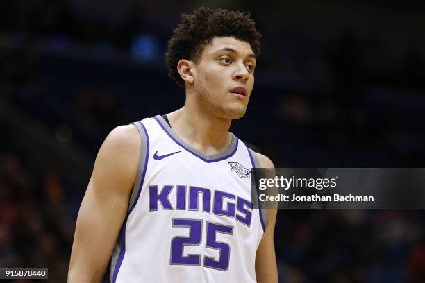 Justin Jackson of the Sacramento Kings reacts during the first half against the New Orleans Pelicans at the Smoothie King Center on January 30, 2018...