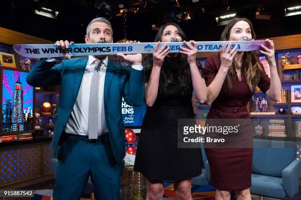 Pictured : Andy Cohen, Cecily Strong and Whitney Cummings --