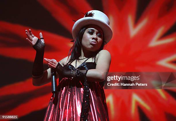 Iva Lamkum of Sola Rosa performs on stage during the 2009 Vodafone Music Awards at Vector Arena on October 8, 2009 in Auckland, New Zealand.