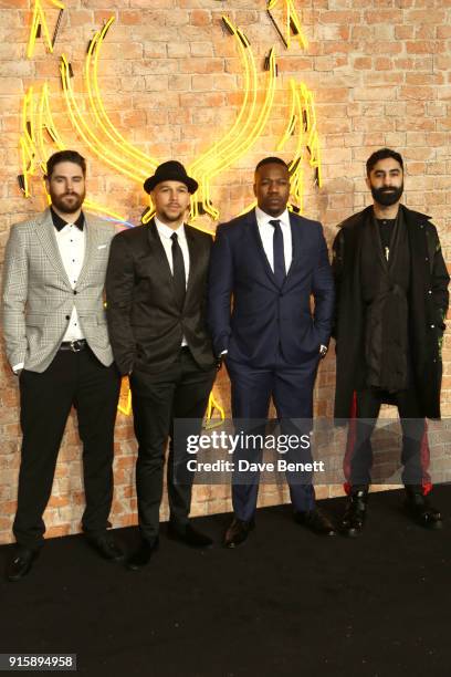 Rudimental attend the European Premiere of "Black Panther" at the Eventim Apollo on February 8, 2018 in London, England.