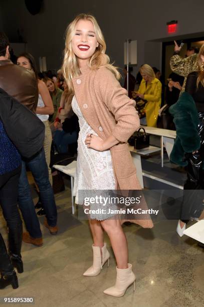 Joy Corrigan attends the Tadashi Shoji front row during New York Fashion Week: The Shows at Gallery I at Spring Studios on February 8, 2018 in New...