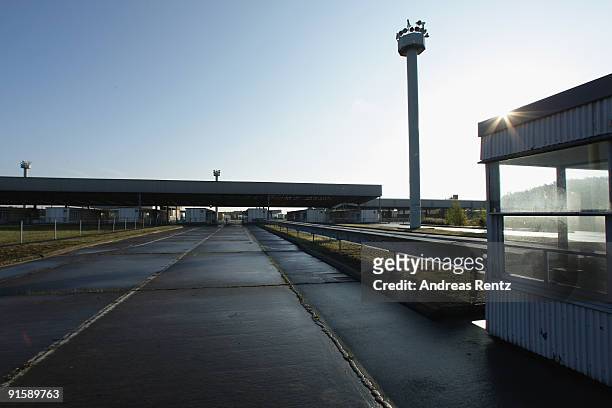 The passport office at the border checkpoint Helmstedt-Marienborn memorial, car entry, is pictured on October 7, 2009 in Marienborn, Germany. The...