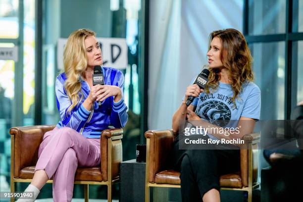 Amanda Joy Michalka and Alyson Michalka of Aly & AJ discuss "Ten Years" with the Build Series at Build Studio on February 8, 2018 in New York City.