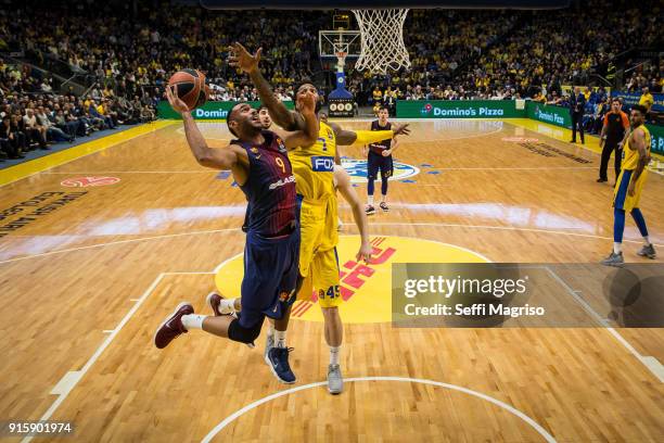 Adam Hanga, #9 of FC Barcelona Lassa in action during the 2017/2018 Turkish Airlines EuroLeague Regular Season Round 22 game between Maccabi Fox Tel...