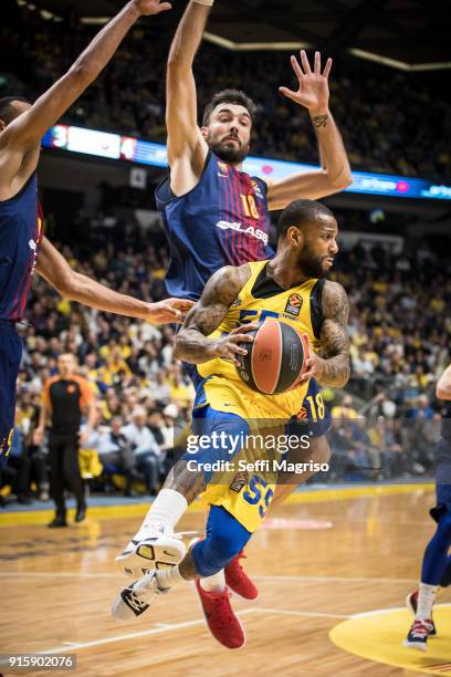 Pierre Jackson, #55 of Maccabi Fox Tel Aviv in action during the 2017/2018 Turkish Airlines EuroLeague Regular Season Round 22 game between Maccabi...