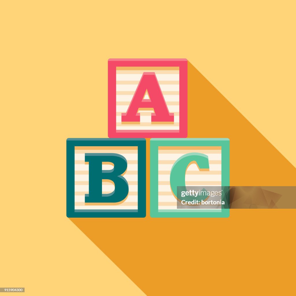 Alphabet Blocks Flat Design Baby Icon