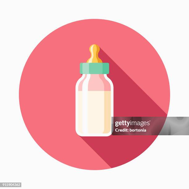 ilustrações, clipart, desenhos animados e ícones de ícone de bebê garrafa design plano - equipamento de bebê