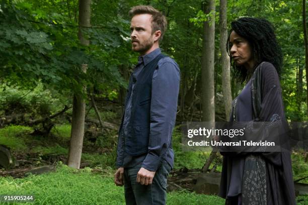 The Beginning" Episode 301 -- Pictured: Aaron Paul as Eddie Lane, Adriane Lenox as Felicia --