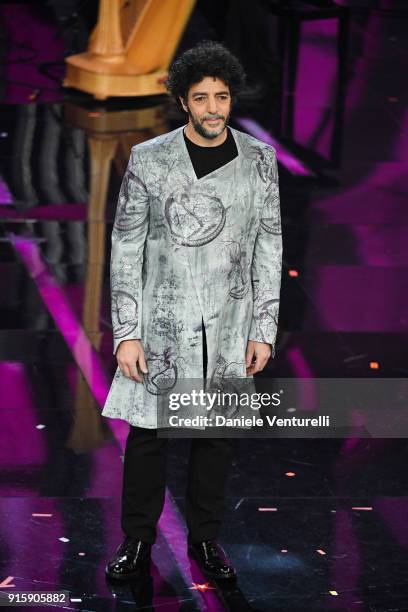 Max Gazze attends the third night of the 68. Sanremo Music Festival on February 8, 2018 in Sanremo, Italy.