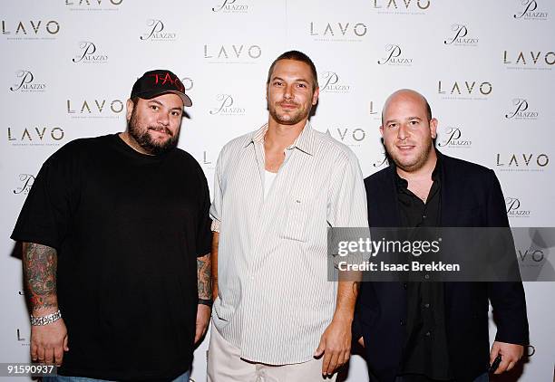 Big Mike, Kevin Federline and Noah Tepperberg arrive at the pre-grand opening of Lavo Restaurant and Nightclub at the Palazzo Las Vegas September 12,...