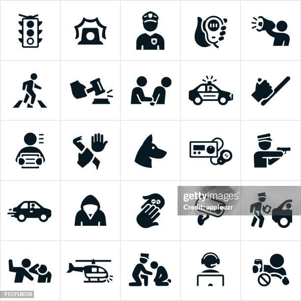 ilustraciones, imágenes clip art, dibujos animados e iconos de stock de law enforcement iconos - violencia doméstica