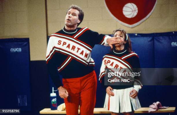 Episode 9 -- Pictured: Will Ferrell as Craig Buchanan, Cheri Oteri as Arianna during "Basketball Game" skit on December 16, 19995 --