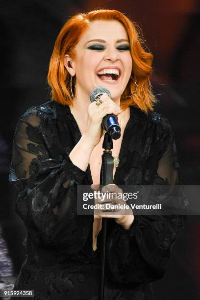 Noemi attends the third night of the 68. Sanremo Music Festival on February 8, 2018 in Sanremo, Italy.
