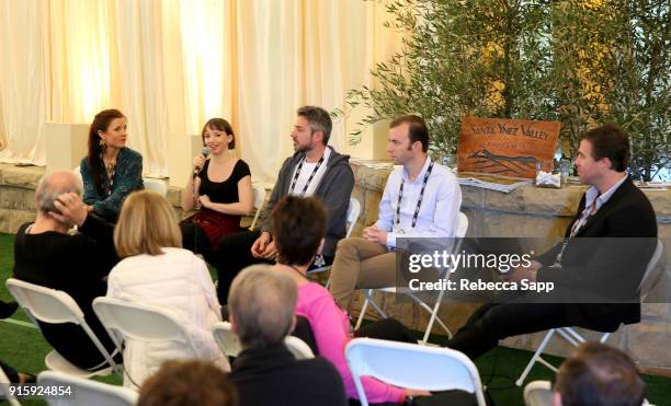 Directors Terje Toomistu, Tereza Nvotova, Tiago Arakilian, Guillermo De Oliveira and moderator Michael Albright speak at the International Filmmakers...