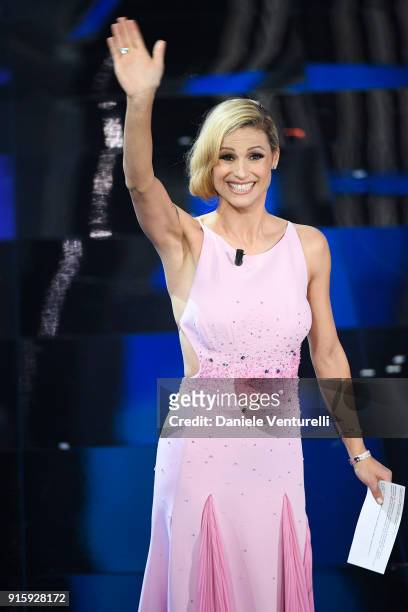 Michelle Hunziker attends the third night of the 68. Sanremo Music Festival on February 8, 2018 in Sanremo, Italy.