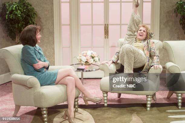 Episode 25 -- Pictured: Ana Gasteyer as Gayle Gleason, Molly Shannon as Helen Madden during "Pretty Living" skit on May 20, 2000 --