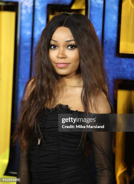 Dionne Bromfield attends the European Premiere of 'Black Panther' at Eventim Apollo on February 8, 2018 in London, England.