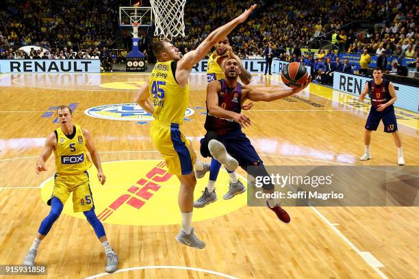 Adam Hanga, #9 of FC Barcelona Lassa in action during the 2017/2018 Turkish Airlines EuroLeague Regular Season Round 22 game between Maccabi Fox Tel...