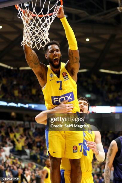 Deandre Kane, #7 of Maccabi Fox Tel Aviv in action during the 2017/2018 Turkish Airlines EuroLeague Regular Season Round 22 game between Maccabi Fox...