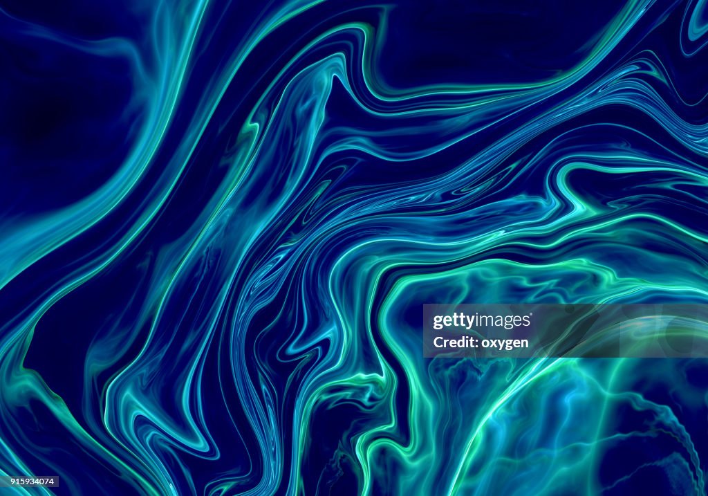 Abstract Dark Blue Marble effect painting