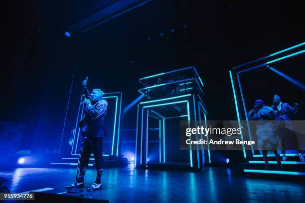 Vince Clarke and Andy Bell of Erasure perform at O2 Apollo Manchester on February 8, 2018 in Manchester, England.