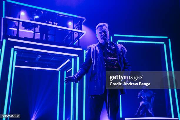 Vince Clarke and Andy Bell of Erasure perform at O2 Apollo Manchester on February 8, 2018 in Manchester, England.