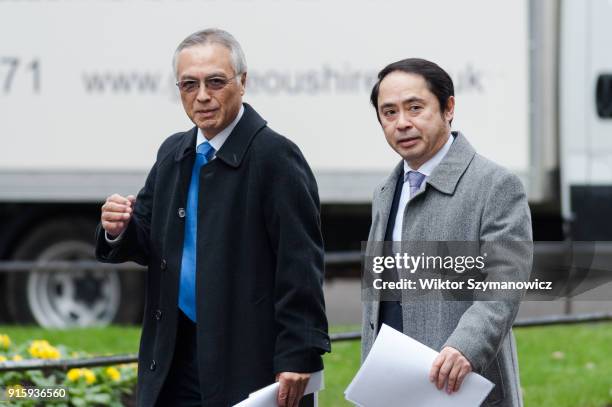 Yasuo Kashiwagi , EMEA Executive Chairman at Nomura Holdings arrives for roundtable talks with Japanese investors hosted by British Prime Minister...