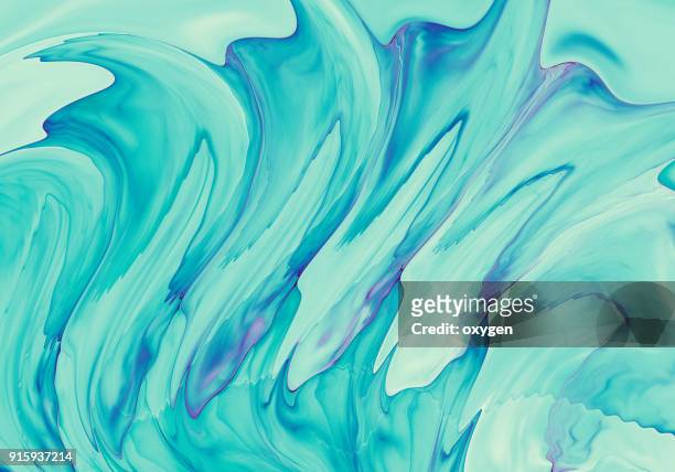 abstract blue wave effect painting - onyx muse stockfoto's en -beelden