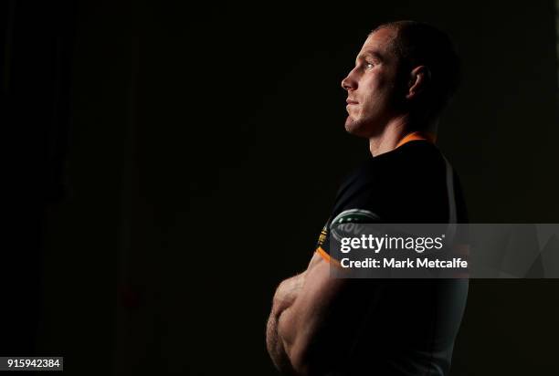 David Pocock poses during an Australian Wallabies media opportunity at Rugby Australia HQ on February 9, 2018 in Sydney, Australia.
