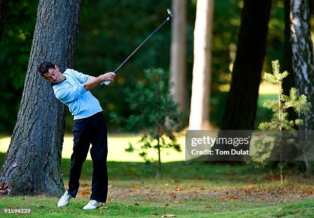 Jason Levermore of Clacton plays a shot from the 17th fairway during the SkyCaddie PGA Fourball Championship at Forest Pines Golf Club on October 08,...