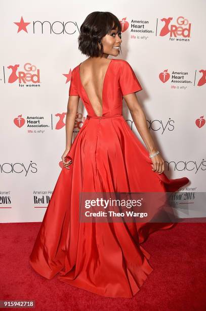 Zuri Hall attends the American Heart Association's Go Red For Women Red Dress Collection 2018 presented by Macy's at Hammerstein Ballroom on February...