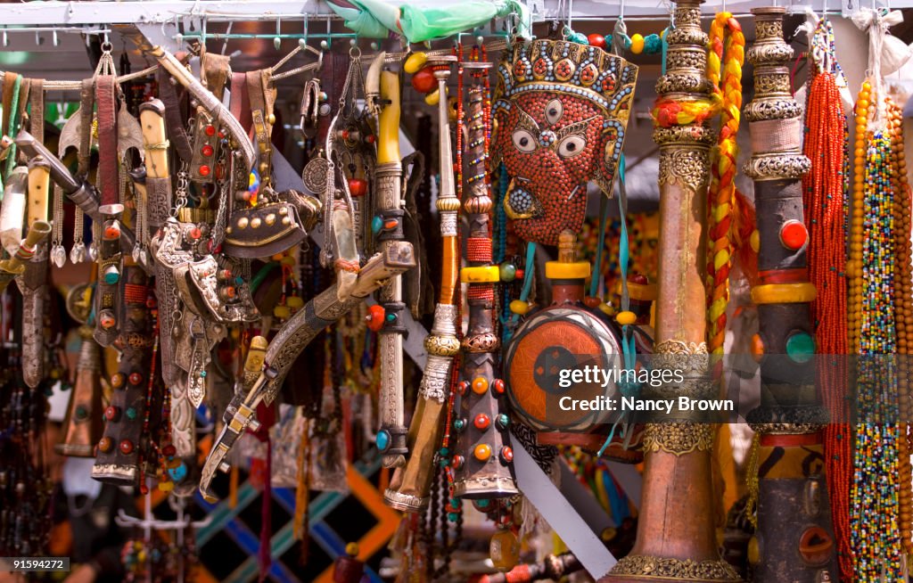 Tibetan relics in market in Lhasa Tibet.