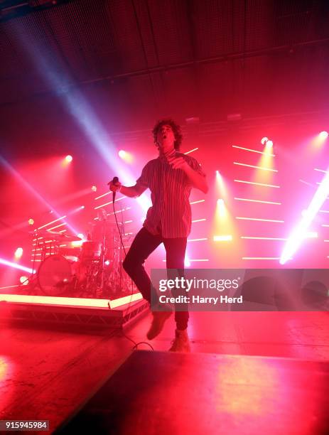 Rob Damiani of Don Broco performs at Pyramids Plaza on February 8, 2018 in Portsmouth, England.