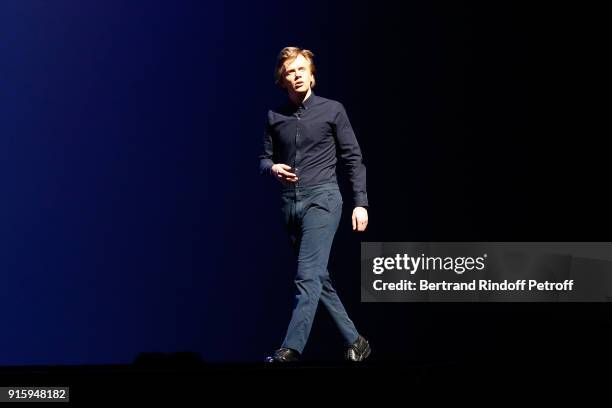 Alex Lutz performs in his One Man Show At L'Olympia on February 8, 2018 in Paris, France.