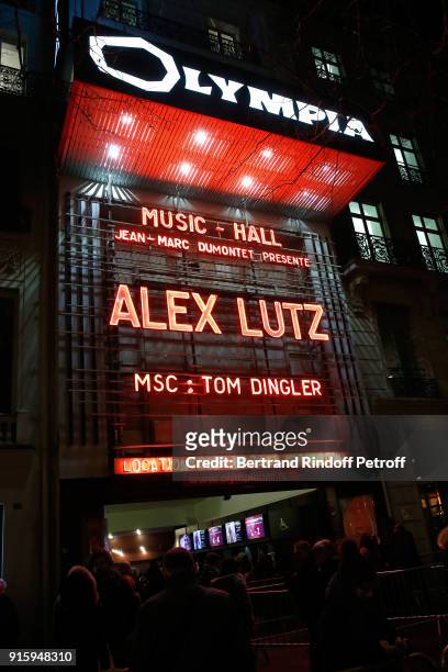 Illustration view during the Alex Lutz One Man Show At L'Olympia on February 8, 2018 in Paris, France.